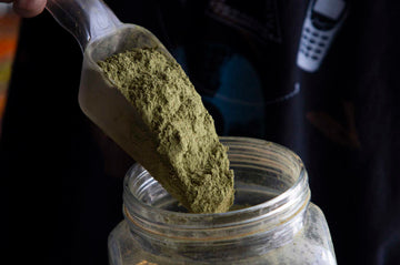 Kratom powder in a Jar